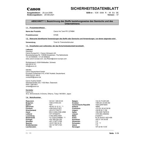Cartuccia Canon nero opaco  6704B001